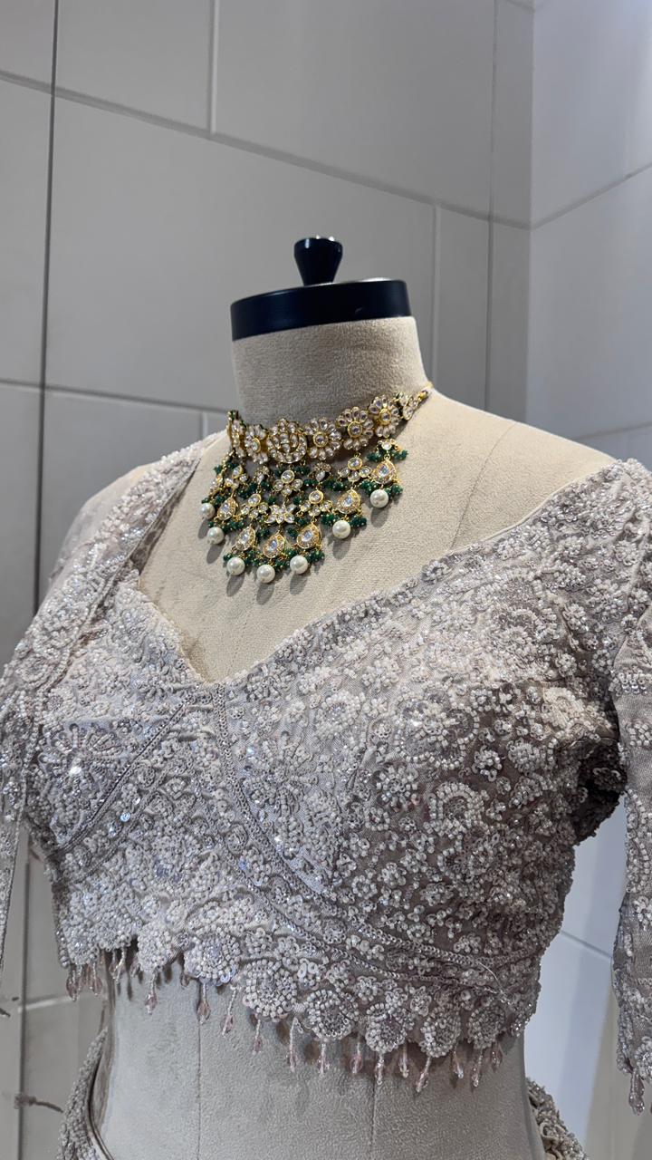 Silver embellished lehenga