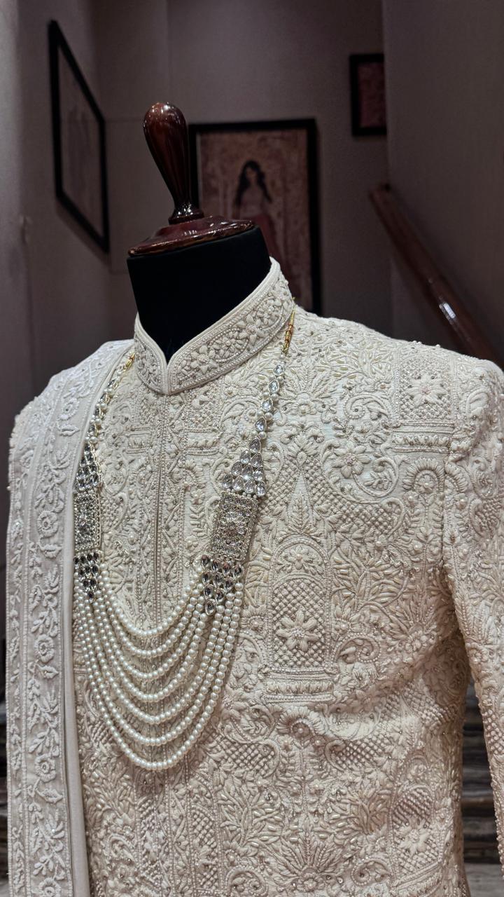 Beige Sherwani