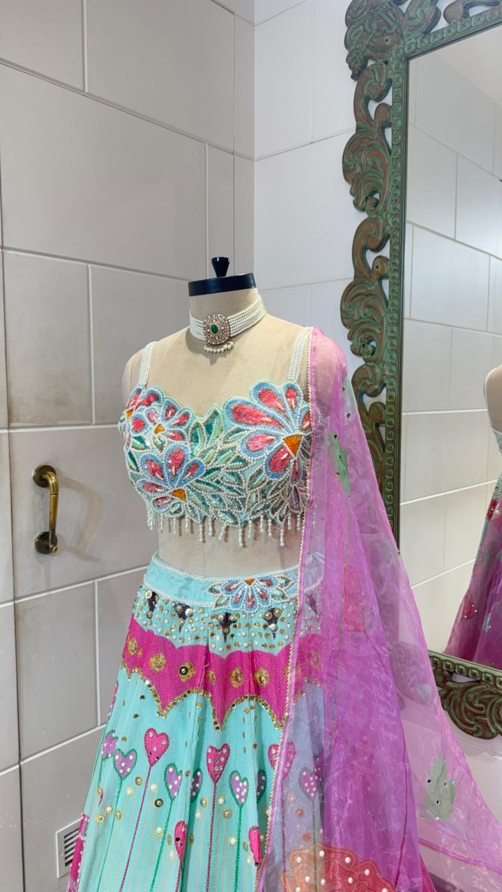 Pop garden lehenga
