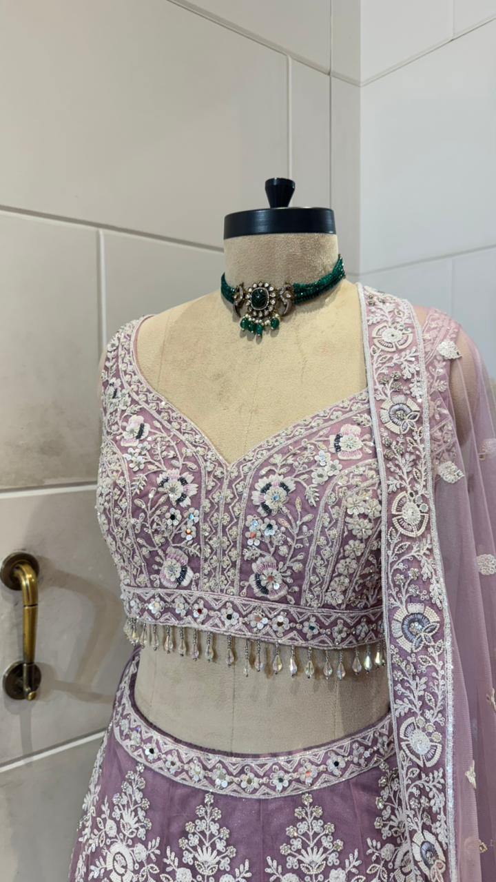 Lilac pearl lehenga