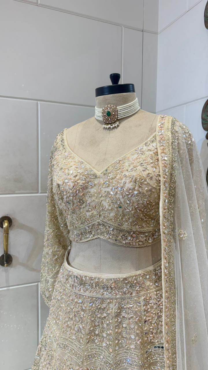 Gold Sequin Embellished Lehenga