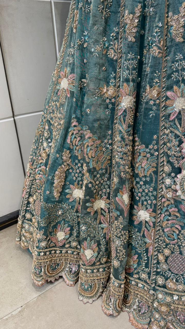 Royal Blue Embroidered Designer Lehenga