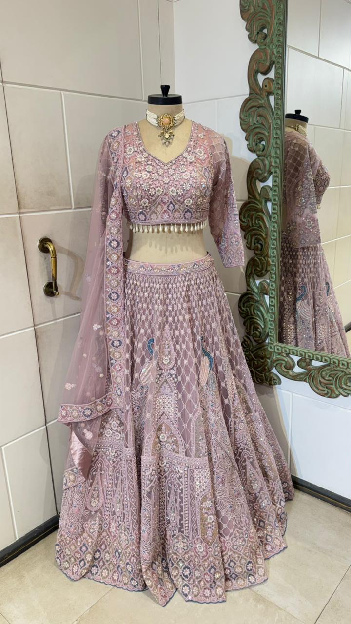 Dusty Pink Heavily Embellished  Lehenga