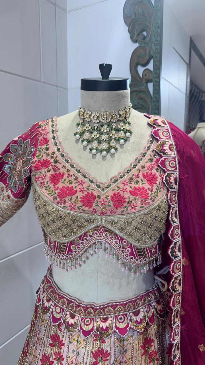 Fusia pink lehenga