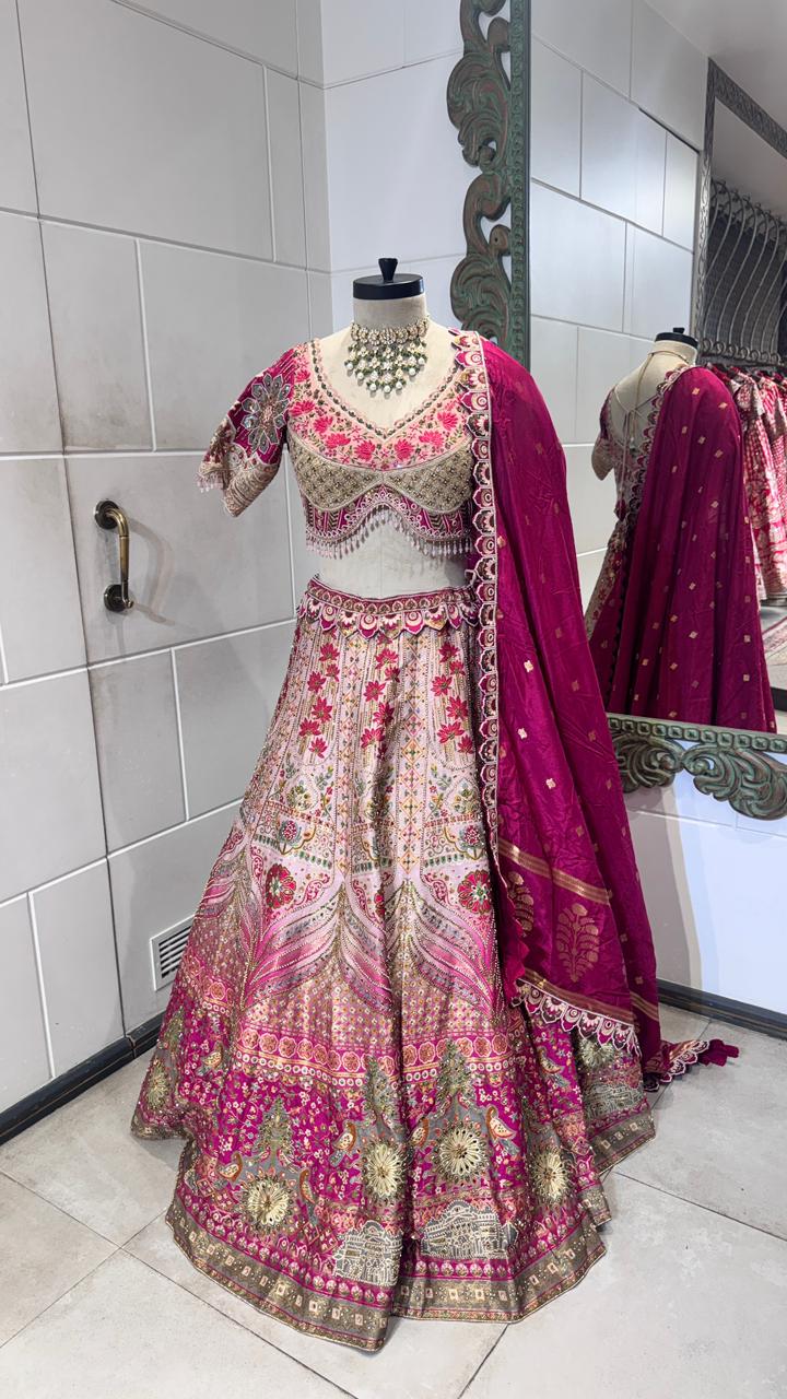 Fusia pink lehenga