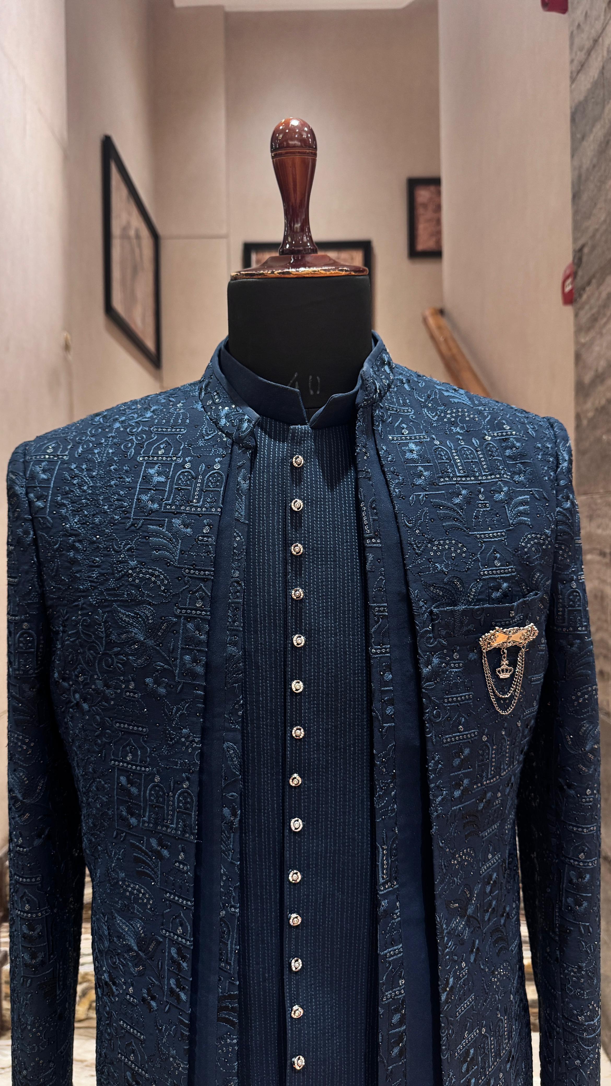 Midnight Majesty mens sherwani
