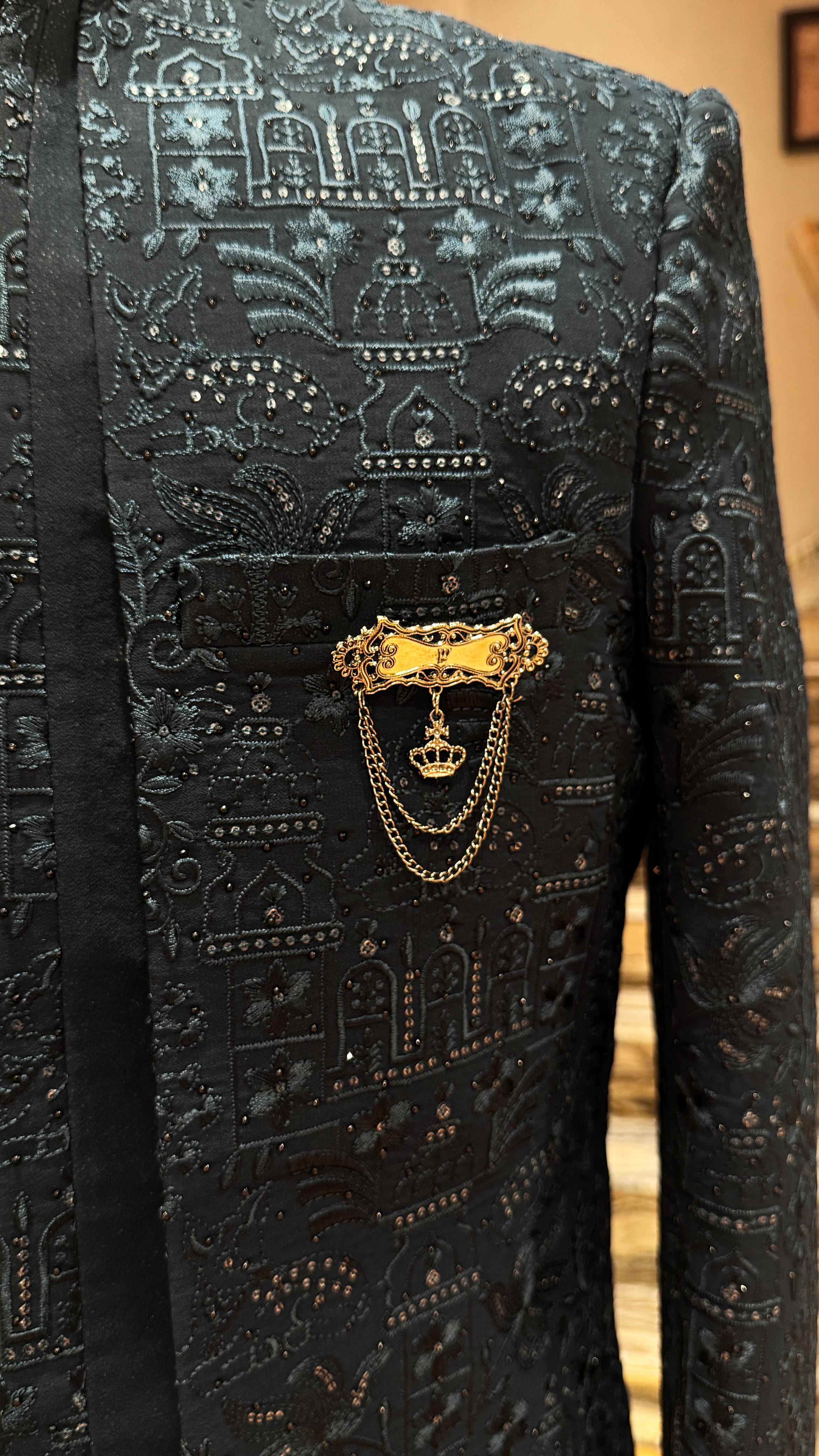 Midnight Majesty mens sherwani