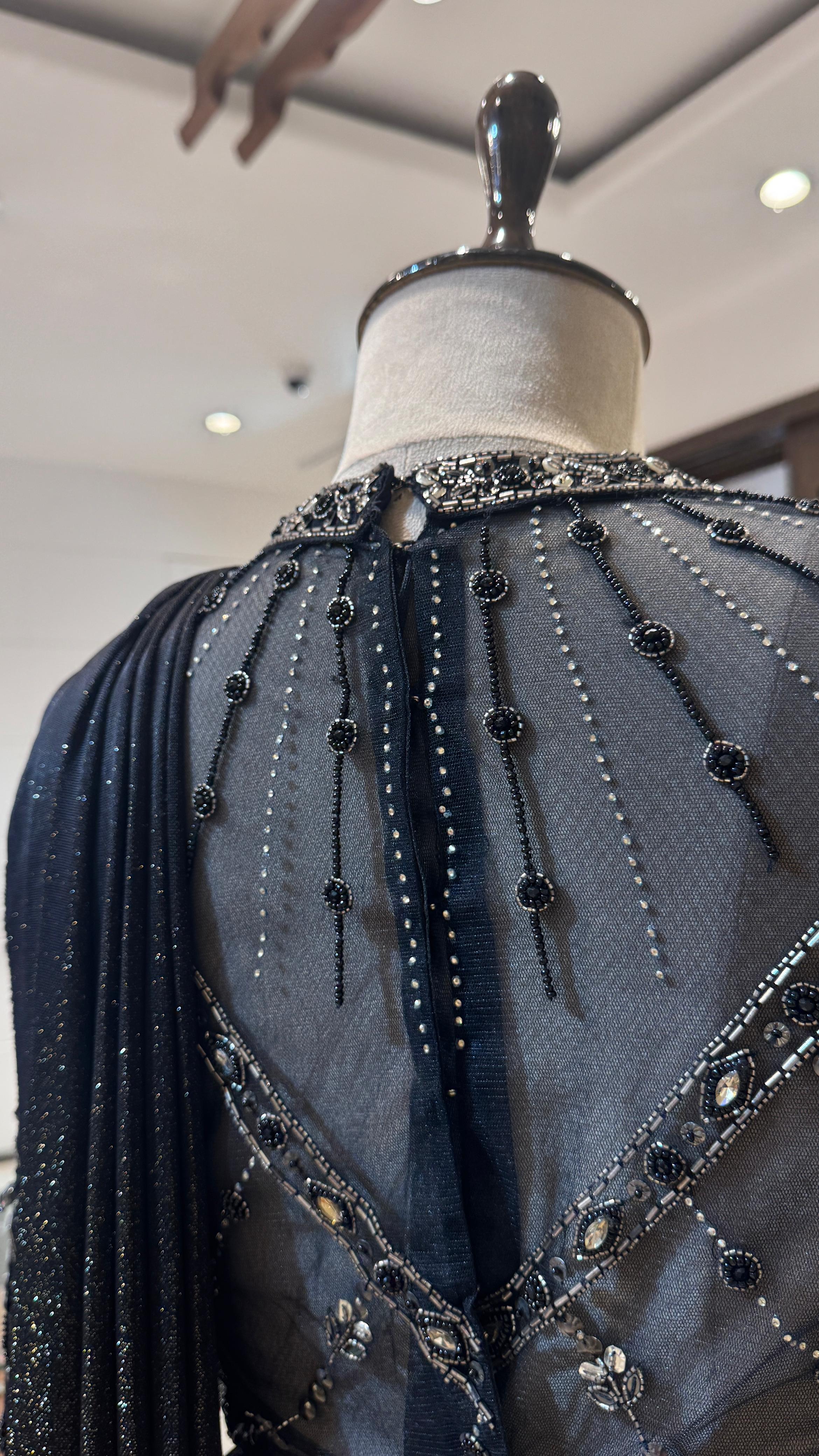 Black shimmer saree