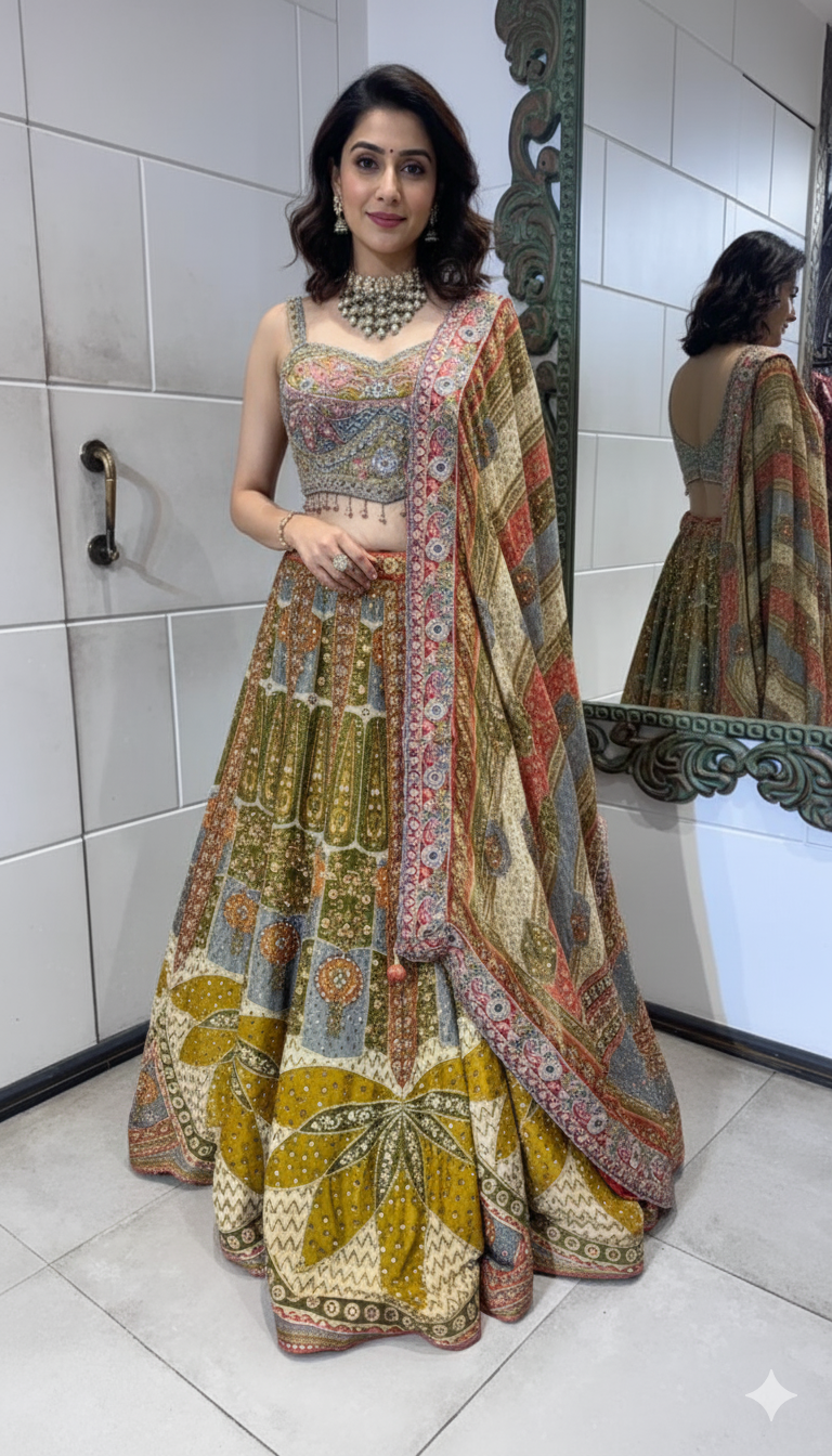 Multicolour lehenga