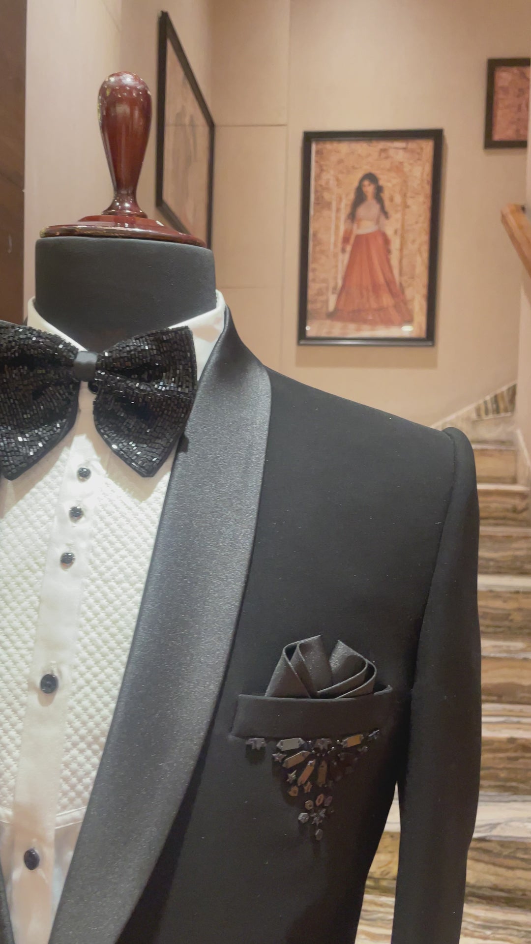 Black tuxedo with detail sequins embellishments