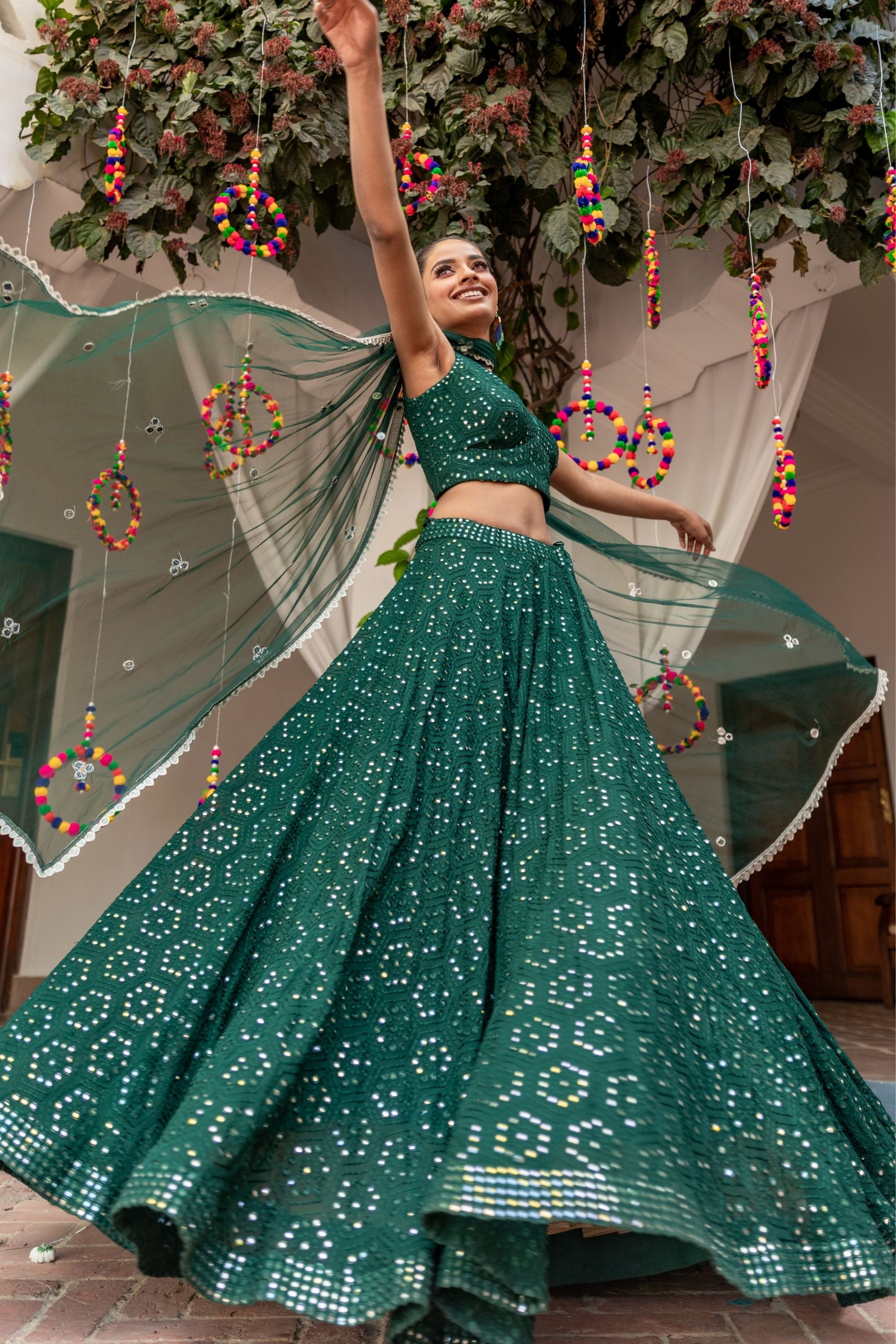 Teal Green Lehenga