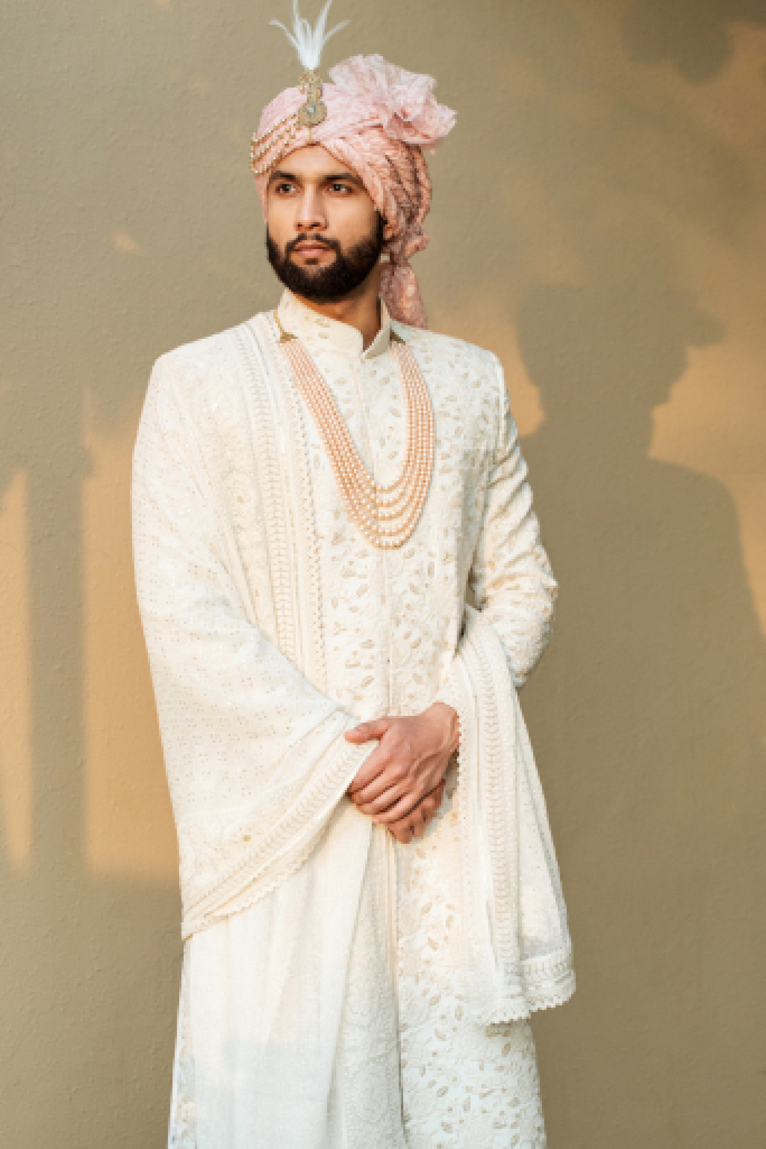 Pastel Pink Sherwani (ACCESSORIES INCLUDED)