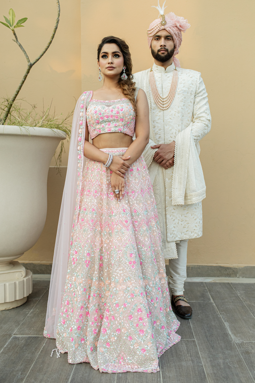 Pastel Pink Sherwani (ACCESSORIES INCLUDED)