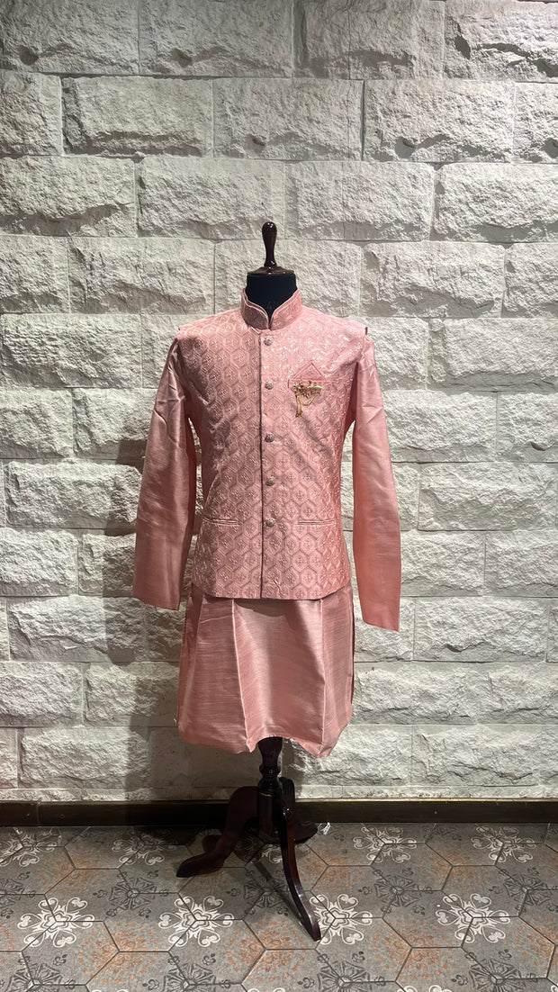 Pink  Indo-Western Kurta Set